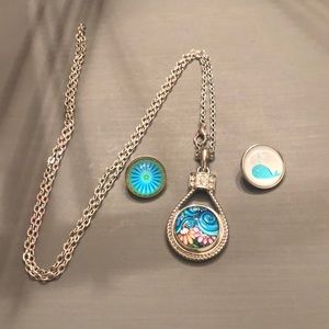 Snapituppittsburgh silver necklace w 3 novelty